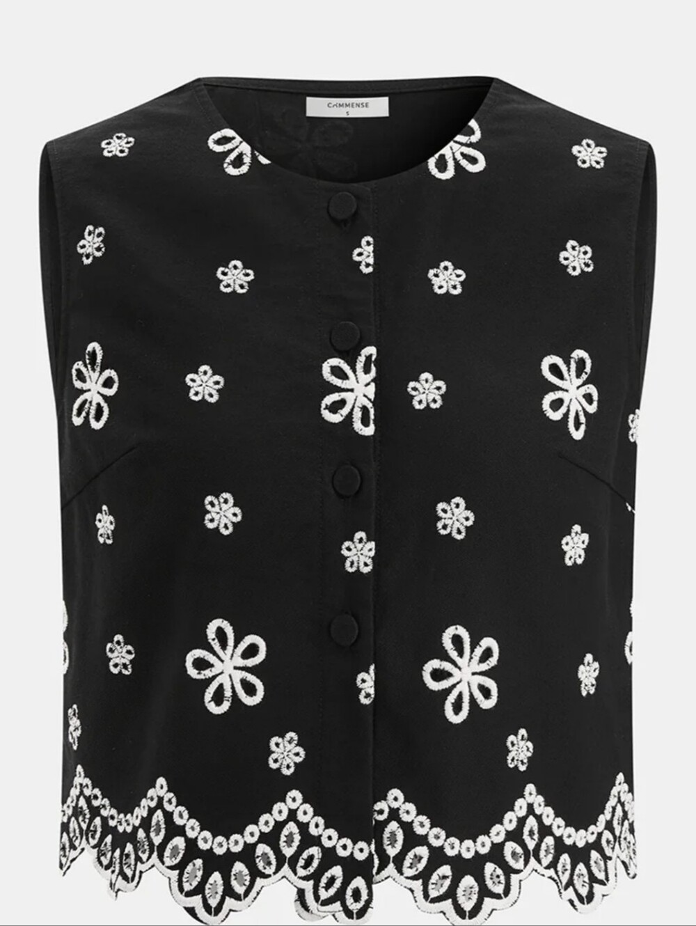 Commense Embroidered Floral Cotton Top & Pants Set - Picture 3 of 5